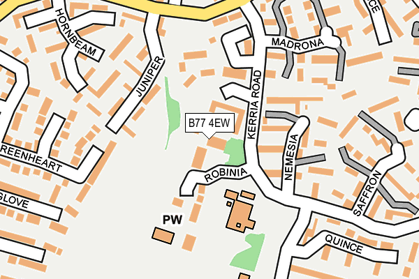 B77 4EW map - OS OpenMap – Local (Ordnance Survey)