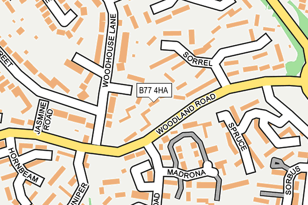 B77 4HA map - OS OpenMap – Local (Ordnance Survey)