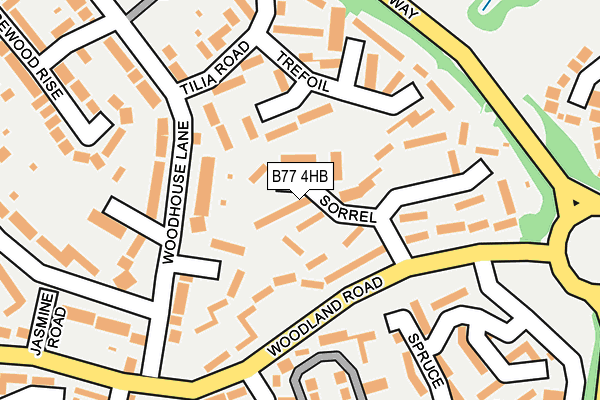 B77 4HB map - OS OpenMap – Local (Ordnance Survey)