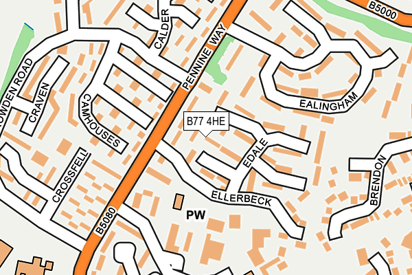 B77 4HE map - OS OpenMap – Local (Ordnance Survey)