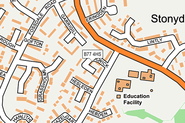 B77 4HS map - OS OpenMap – Local (Ordnance Survey)