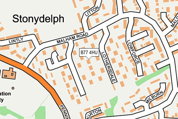 B77 4HU map - OS OpenMap – Local (Ordnance Survey)