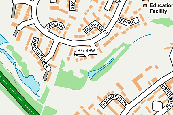 B77 4HW map - OS OpenMap – Local (Ordnance Survey)