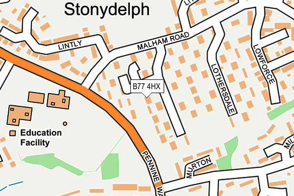 B77 4HX map - OS OpenMap – Local (Ordnance Survey)