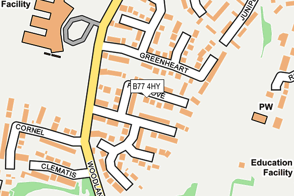 B77 4HY map - OS OpenMap – Local (Ordnance Survey)