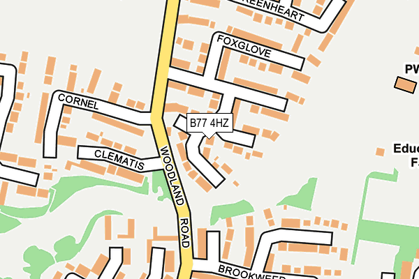 B77 4HZ map - OS OpenMap – Local (Ordnance Survey)