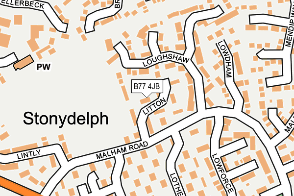 B77 4JB map - OS OpenMap – Local (Ordnance Survey)