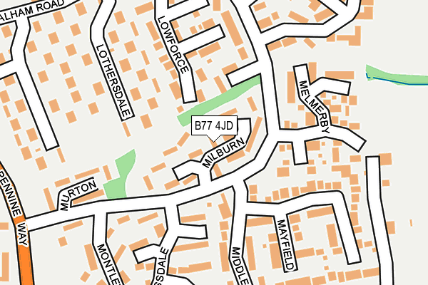 B77 4JD map - OS OpenMap – Local (Ordnance Survey)