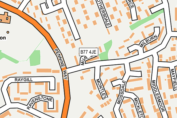 B77 4JE map - OS OpenMap – Local (Ordnance Survey)