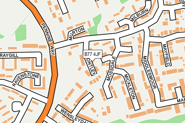 B77 4JF map - OS OpenMap – Local (Ordnance Survey)