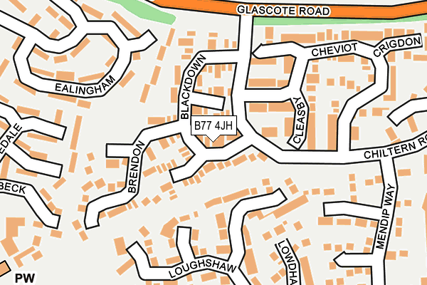 B77 4JH map - OS OpenMap – Local (Ordnance Survey)