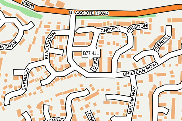 B77 4JL map - OS OpenMap – Local (Ordnance Survey)