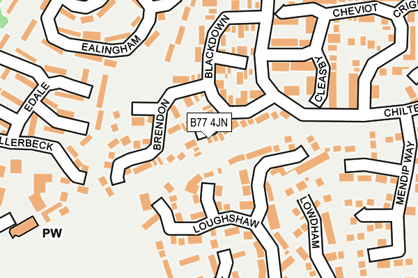 B77 4JN map - OS OpenMap – Local (Ordnance Survey)