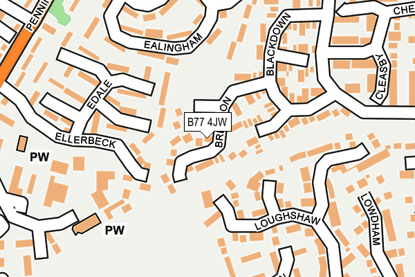 B77 4JW map - OS OpenMap – Local (Ordnance Survey)