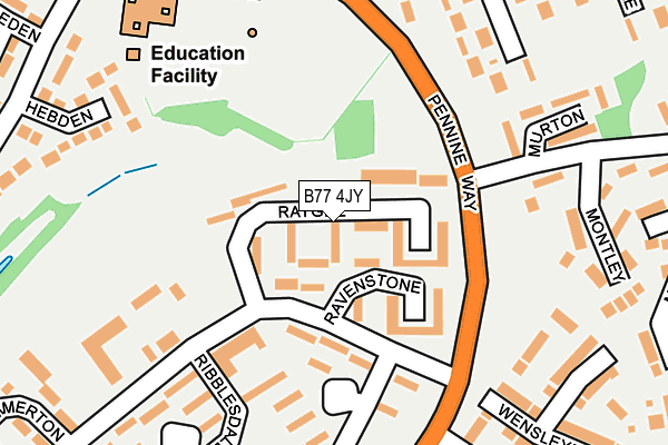 B77 4JY map - OS OpenMap – Local (Ordnance Survey)