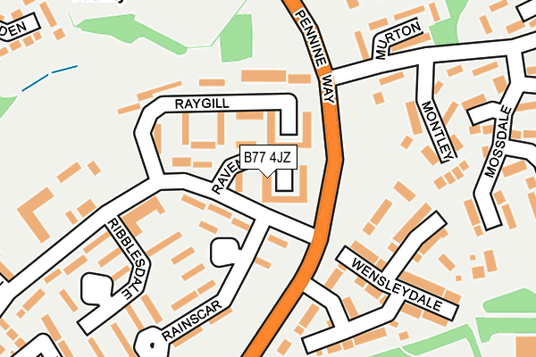 B77 4JZ map - OS OpenMap – Local (Ordnance Survey)