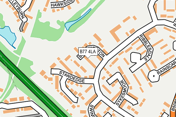 B77 4LA map - OS OpenMap – Local (Ordnance Survey)