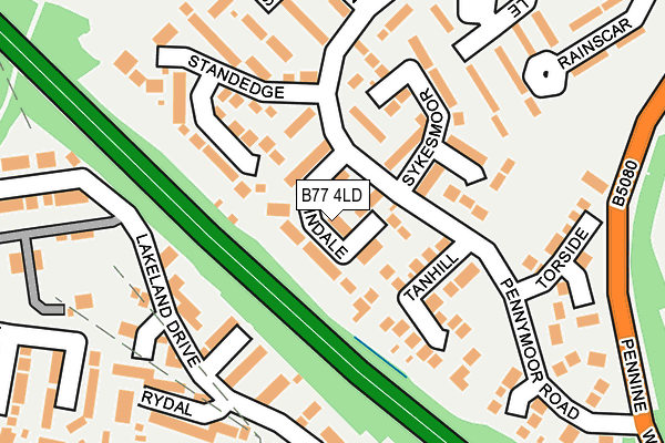 B77 4LD map - OS OpenMap – Local (Ordnance Survey)