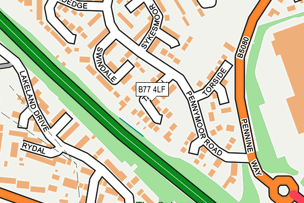 B77 4LF map - OS OpenMap – Local (Ordnance Survey)