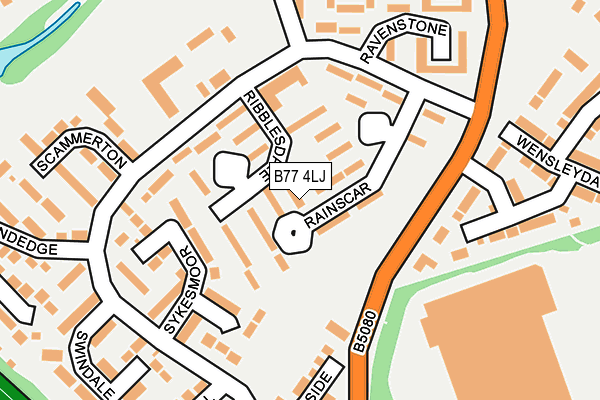 B77 4LJ map - OS OpenMap – Local (Ordnance Survey)