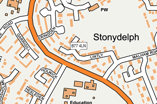 B77 4LN map - OS OpenMap – Local (Ordnance Survey)