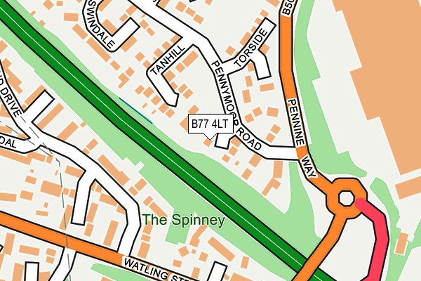 B77 4LT map - OS OpenMap – Local (Ordnance Survey)