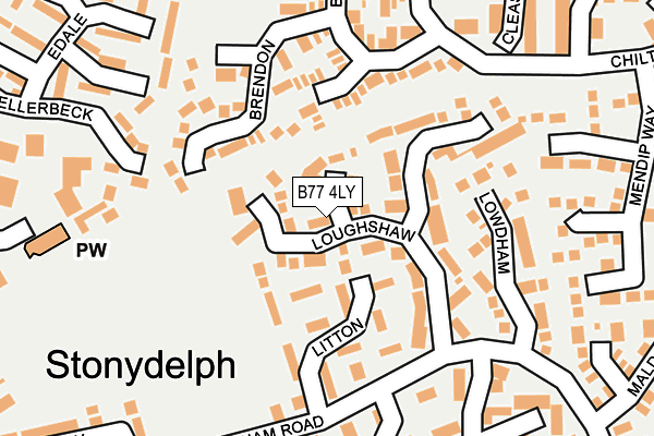 B77 4LY map - OS OpenMap – Local (Ordnance Survey)