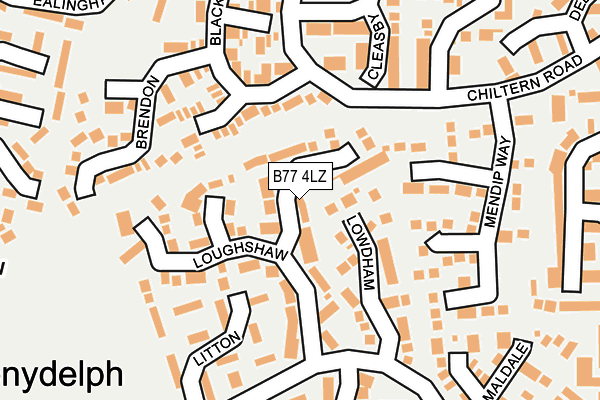 B77 4LZ map - OS OpenMap – Local (Ordnance Survey)