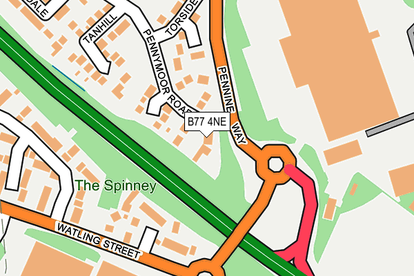 B77 4NE map - OS OpenMap – Local (Ordnance Survey)