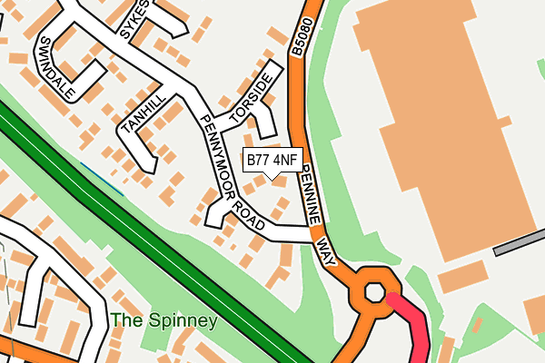 B77 4NF map - OS OpenMap – Local (Ordnance Survey)