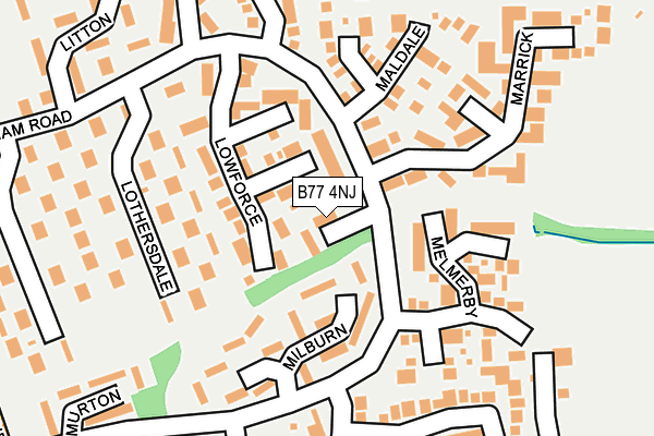 B77 4NJ map - OS OpenMap – Local (Ordnance Survey)