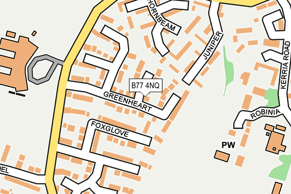 B77 4NQ map - OS OpenMap – Local (Ordnance Survey)