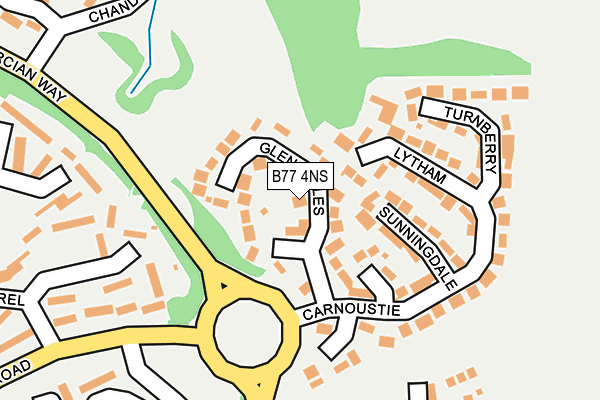 B77 4NS map - OS OpenMap – Local (Ordnance Survey)