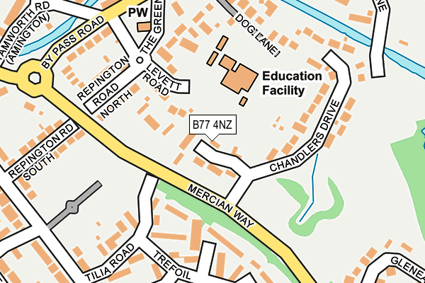 B77 4NZ map - OS OpenMap – Local (Ordnance Survey)