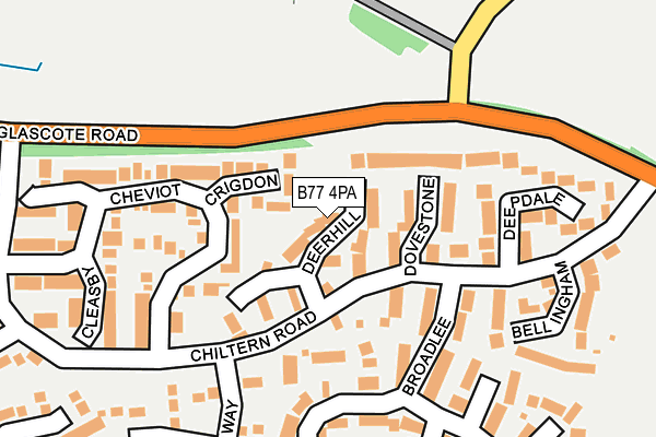 B77 4PA map - OS OpenMap – Local (Ordnance Survey)