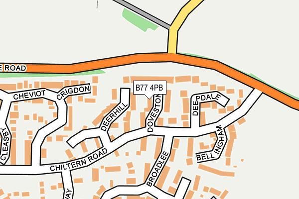 B77 4PB map - OS OpenMap – Local (Ordnance Survey)