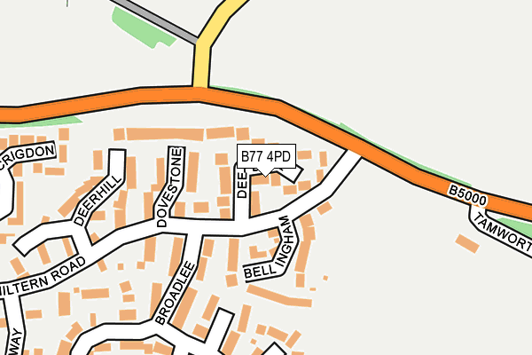 B77 4PD map - OS OpenMap – Local (Ordnance Survey)