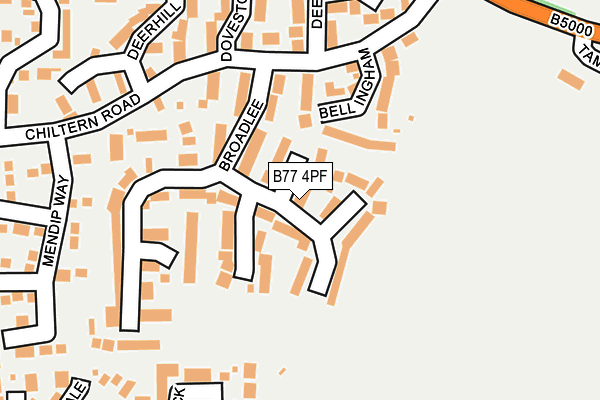 B77 4PF map - OS OpenMap – Local (Ordnance Survey)