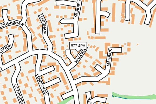 B77 4PH map - OS OpenMap – Local (Ordnance Survey)