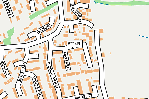 B77 4PL map - OS OpenMap – Local (Ordnance Survey)