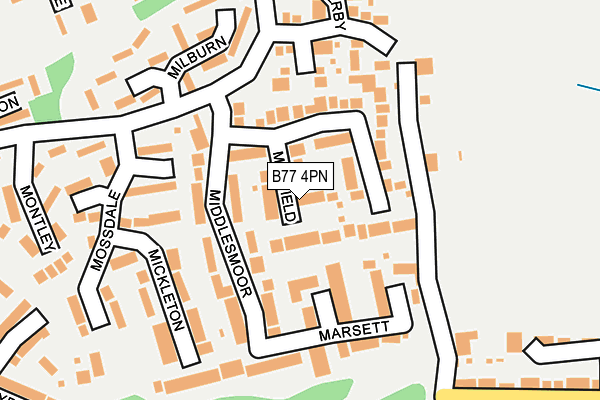 B77 4PN map - OS OpenMap – Local (Ordnance Survey)