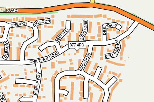 B77 4PQ map - OS OpenMap – Local (Ordnance Survey)