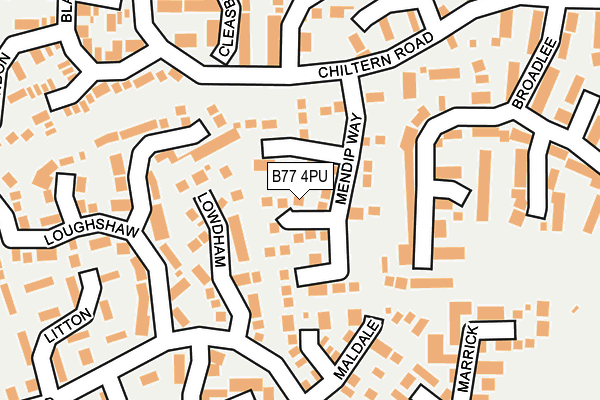 B77 4PU map - OS OpenMap – Local (Ordnance Survey)