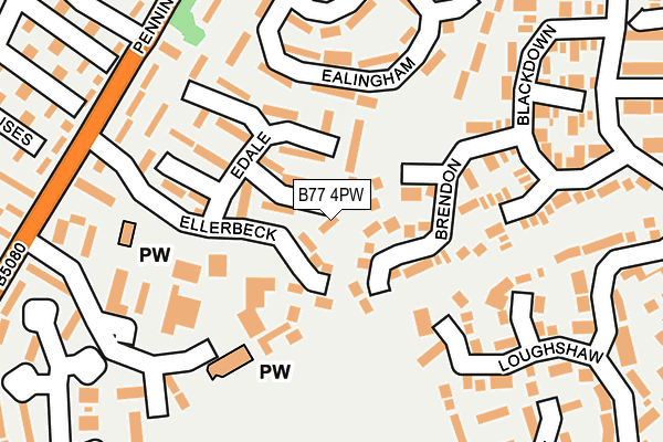 B77 4PW map - OS OpenMap – Local (Ordnance Survey)