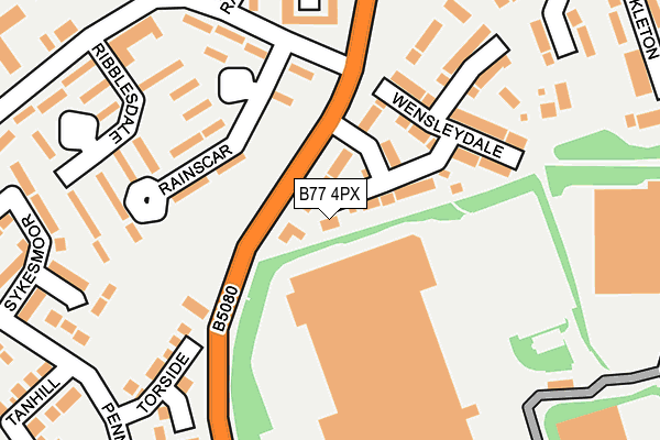 B77 4PX map - OS OpenMap – Local (Ordnance Survey)