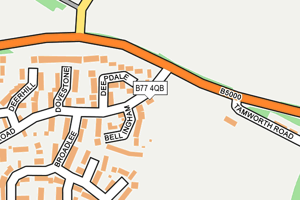 B77 4QB map - OS OpenMap – Local (Ordnance Survey)