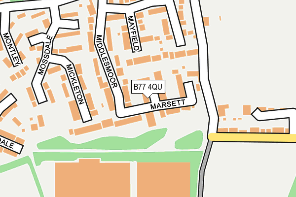 B77 4QU map - OS OpenMap – Local (Ordnance Survey)