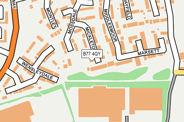 B77 4QY map - OS OpenMap – Local (Ordnance Survey)