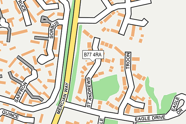 B77 4RA map - OS OpenMap – Local (Ordnance Survey)