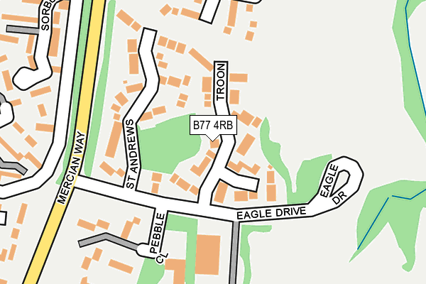 B77 4RB map - OS OpenMap – Local (Ordnance Survey)